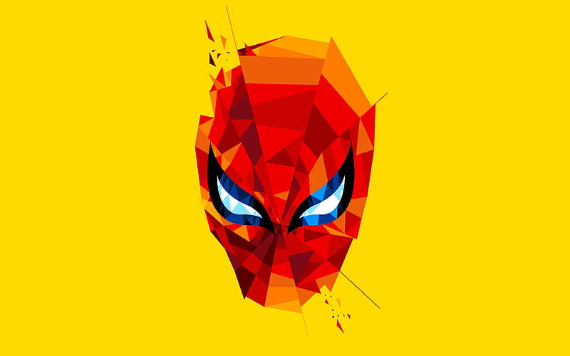HD wallpaper spiderman mask minimal spider man adventure superheroes spiderman yellow backgrounds spiderman