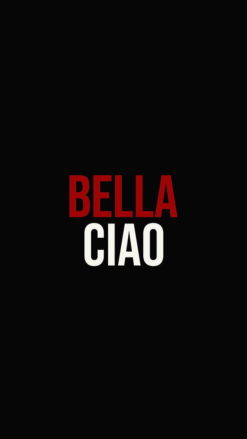 HD wallpaper bella ciao black background money heist money heist red and white