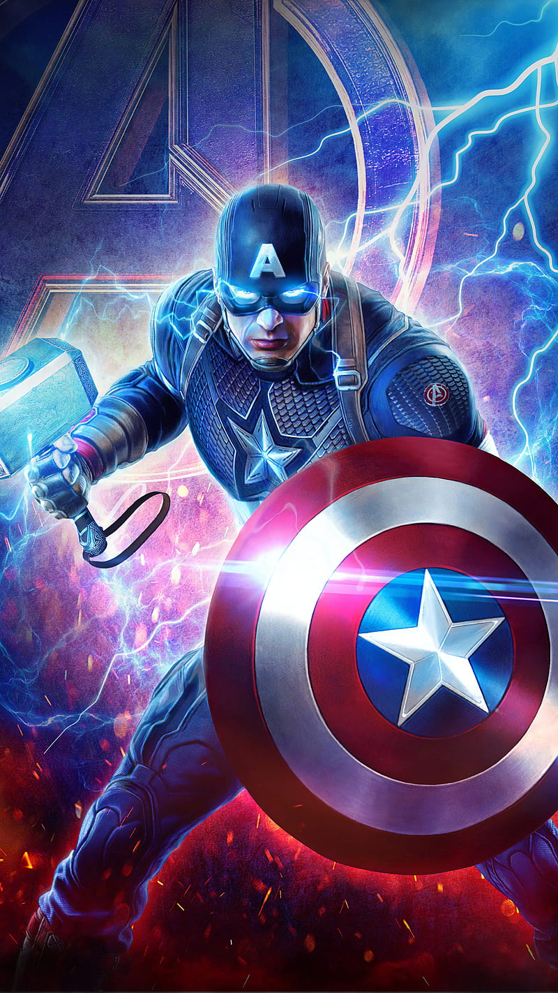 HD wallpaper captain america america avengers captain endgame lightning marvel shield superhero thor