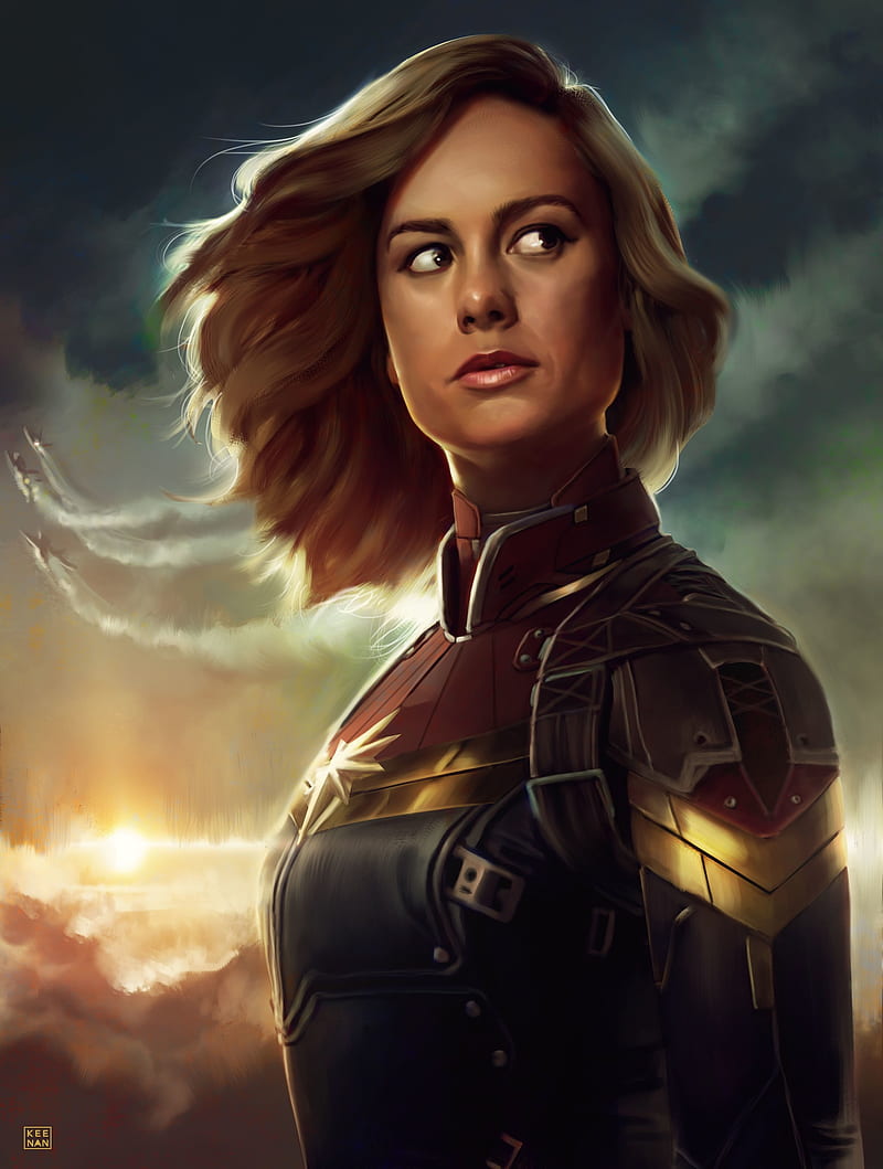 HD wallpaper futuristic armor women brie larson captain marvel artwork