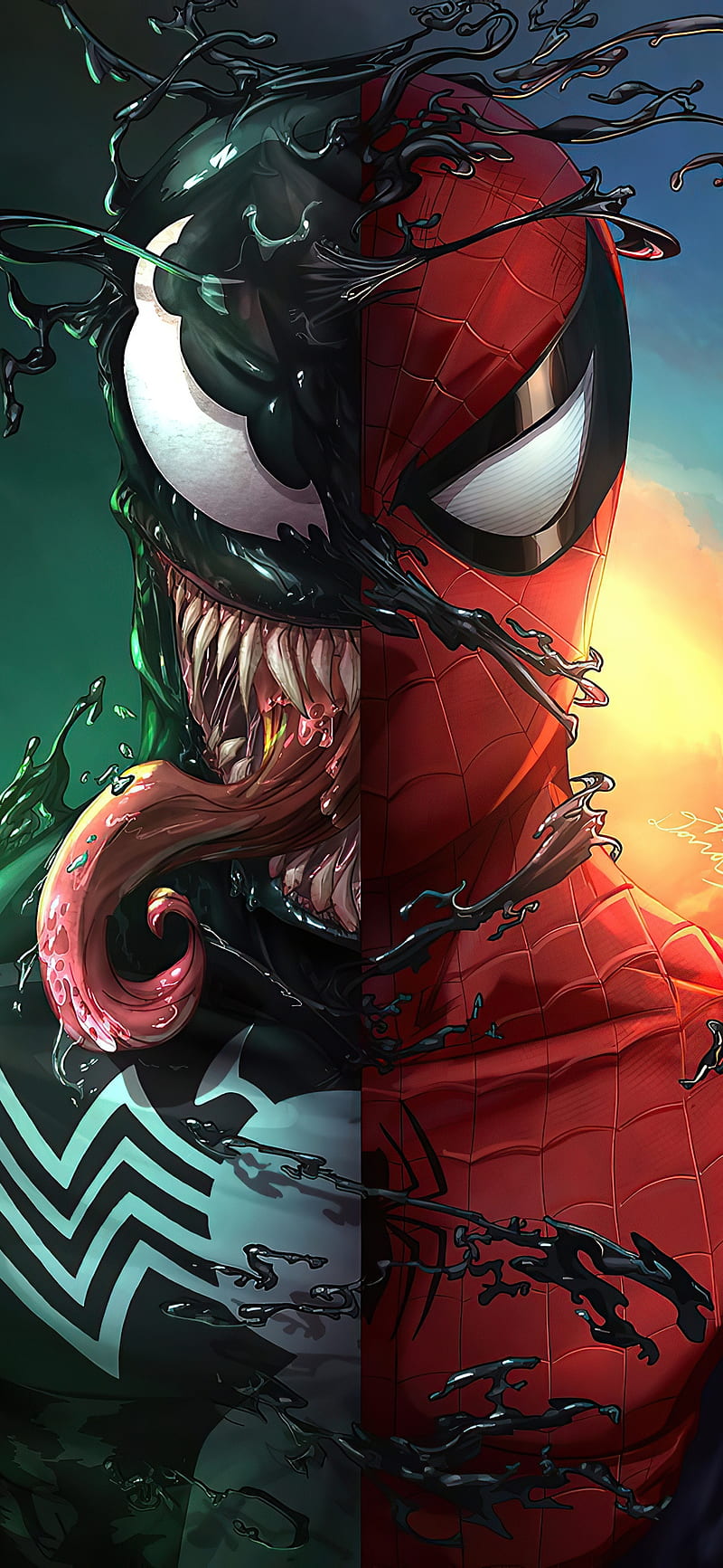 HD wallpaper venom x spidey anime black dragon hero marvel red skull spiderman superheroes