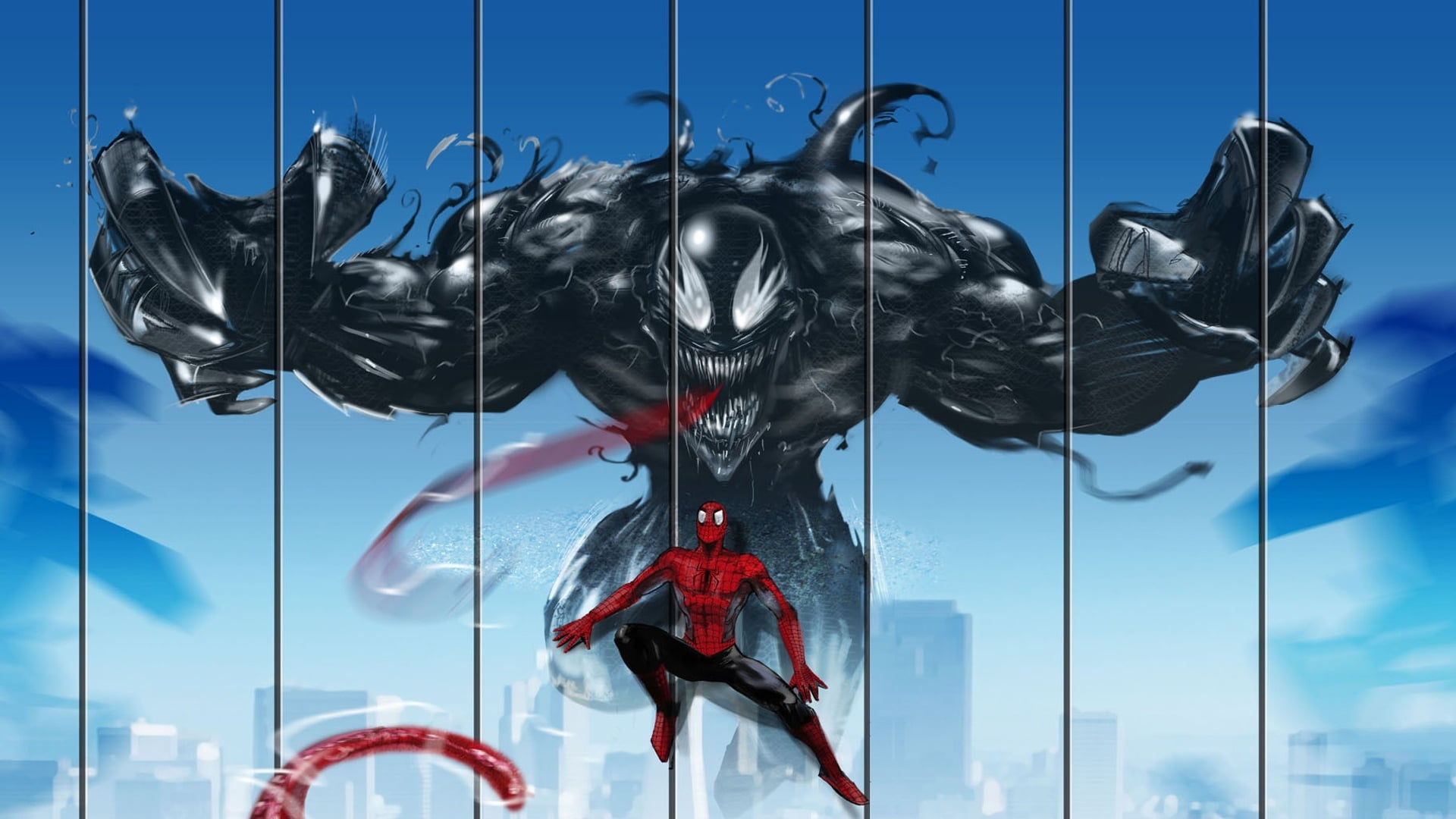 spider man venom marvel comics artwork wallpaper 891098fd917a3d1b1637782ff0e1b61d