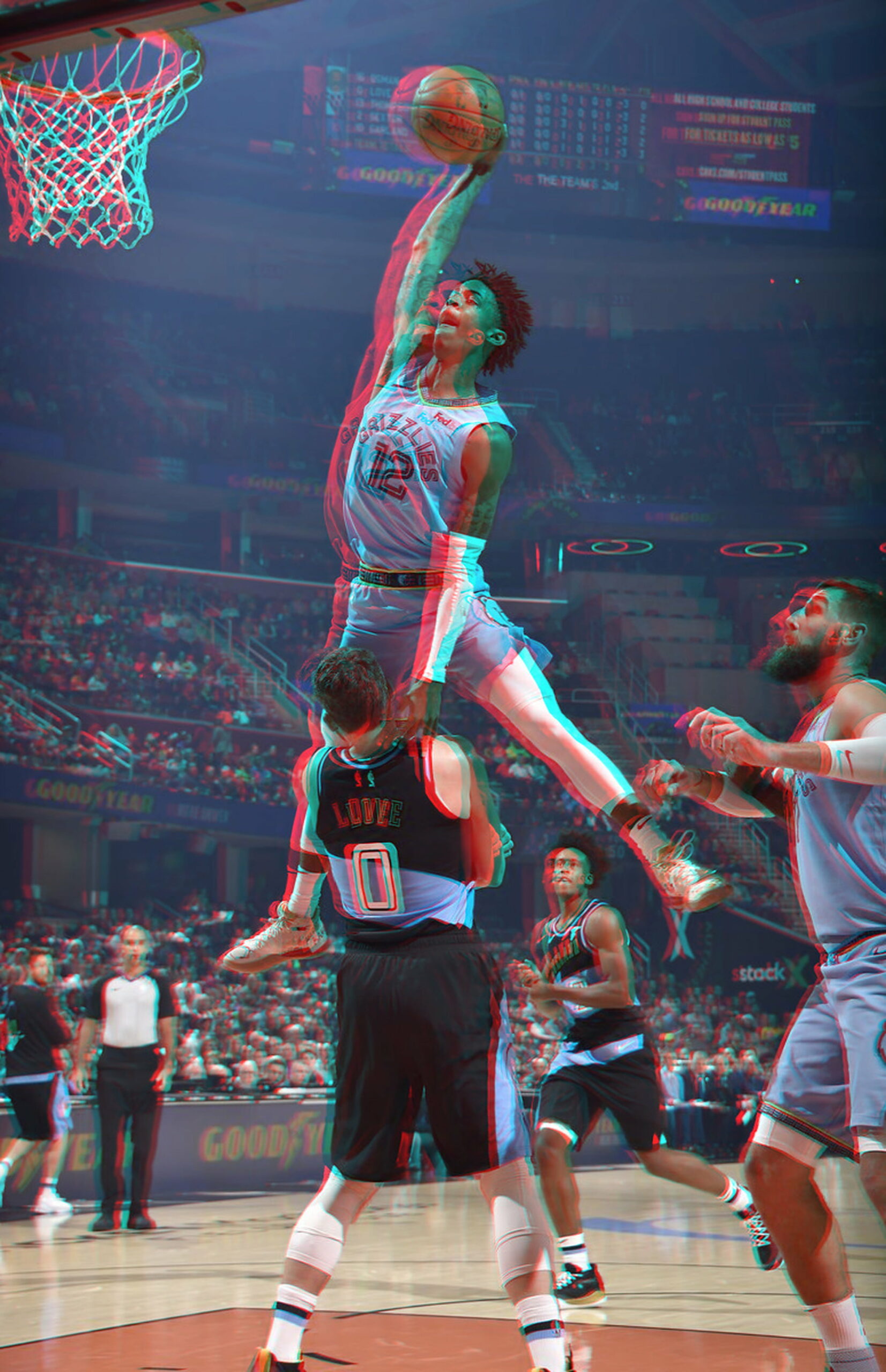 Ja Morant 3D basketball dunk grizzlies ja morant memphis grizzlies nba nba basketball slam dunk HD phone wallpaper scaled