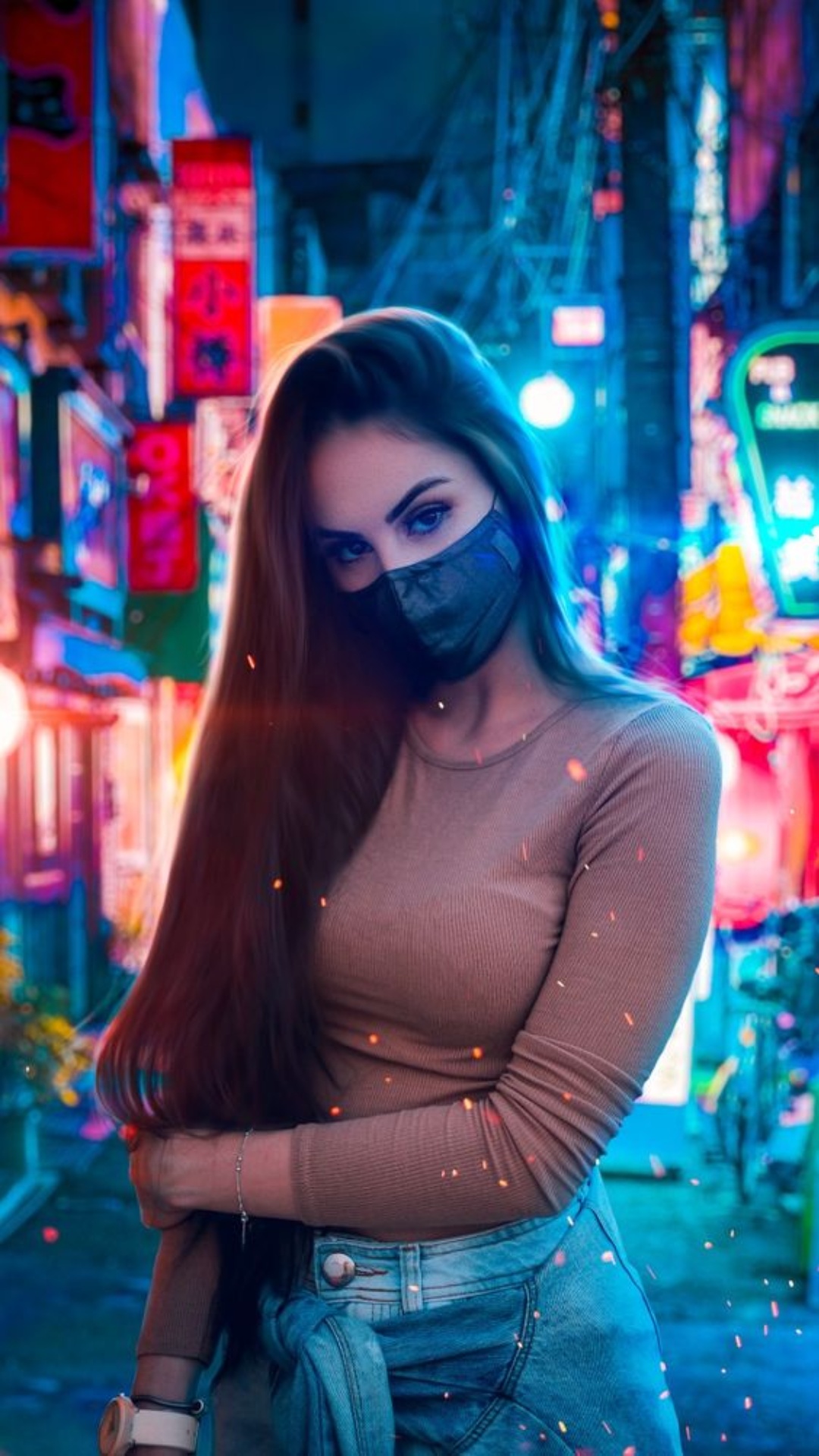 Neon Mask Girl Images