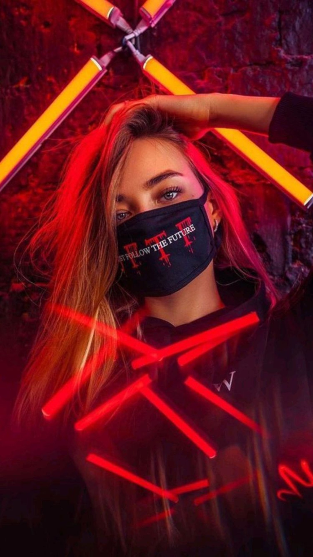Neon Mask Girl Wallpaper Pictures